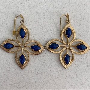 Vintage Kendra Scott blue and gold earrings